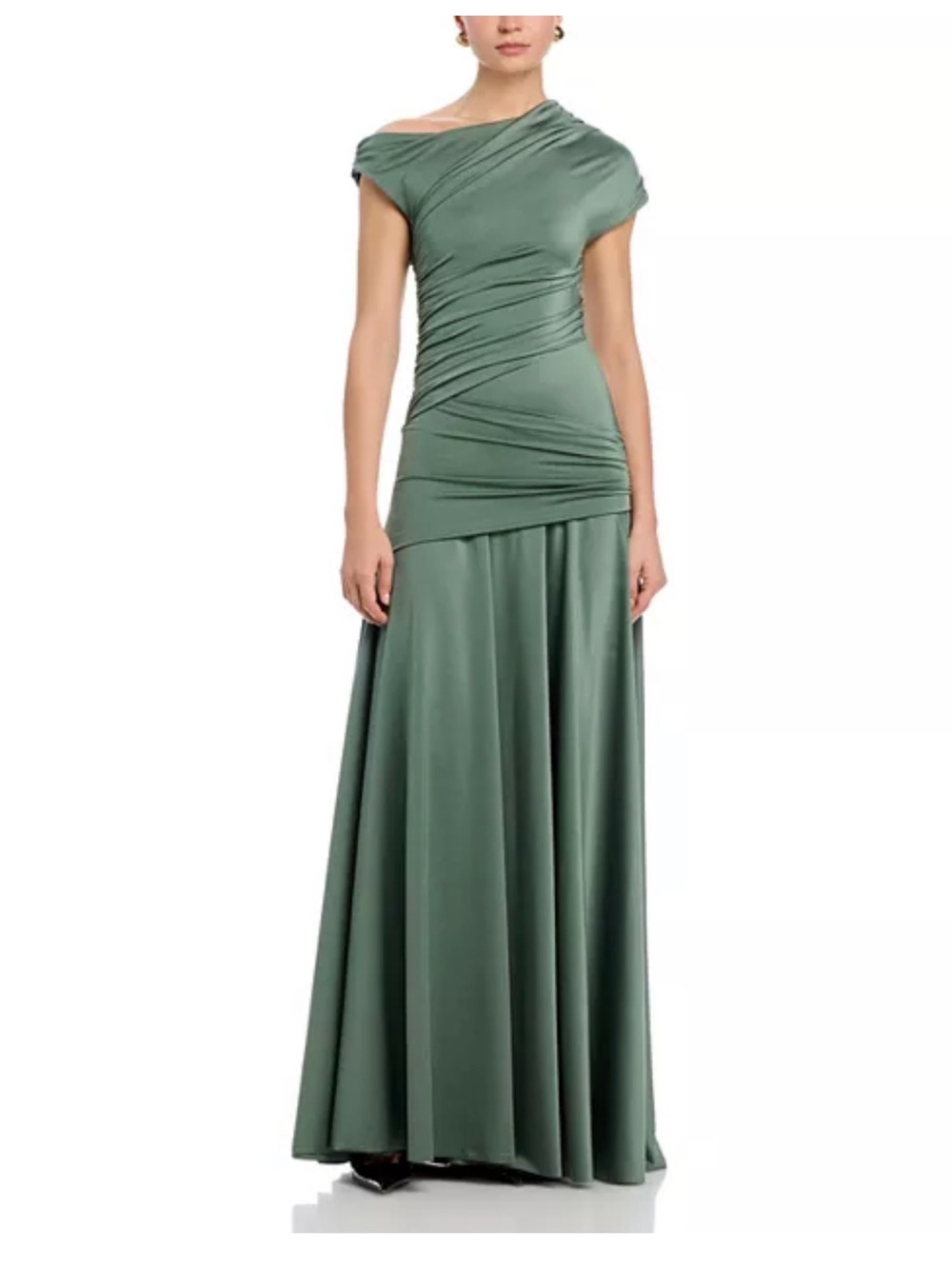 Chiara Boni Becia Ruched Asymmetric Gown
